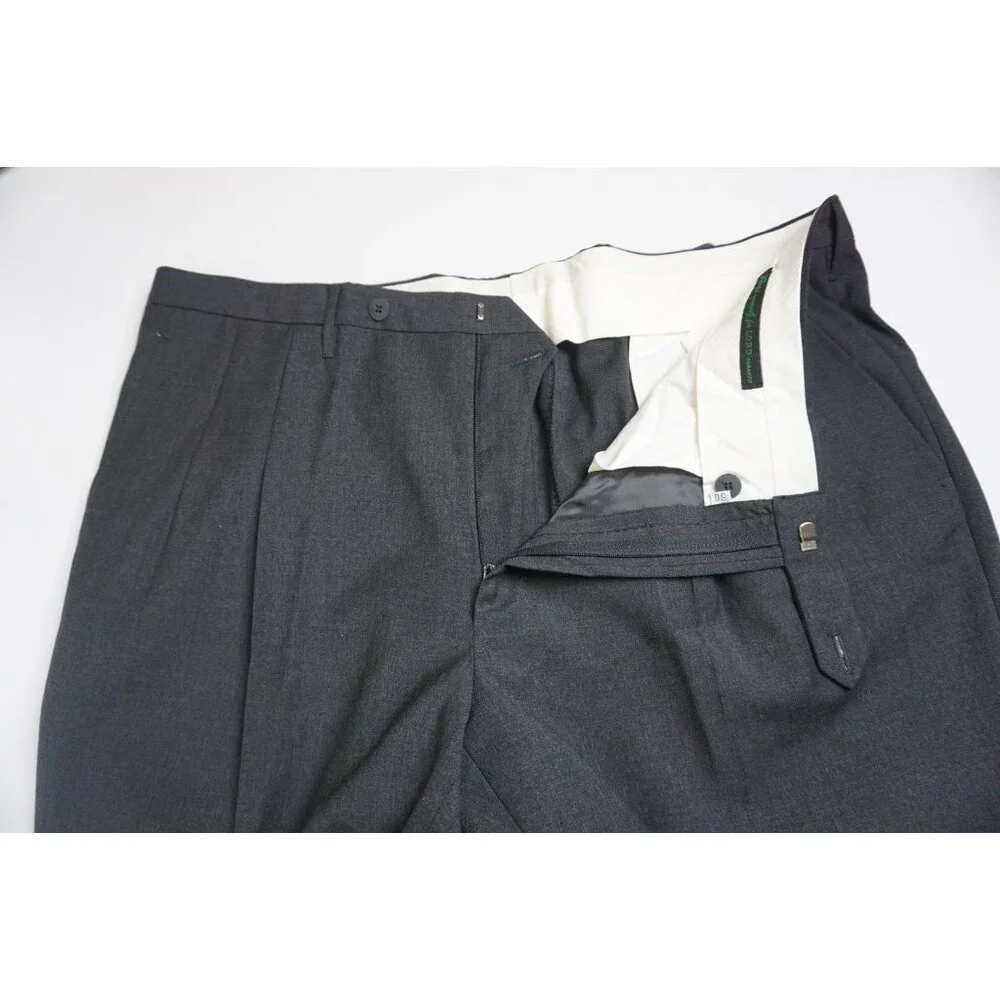 Rota Solid Dark Gray 100% Wool Mens Dress Pants Sz 60 BRAND NEW